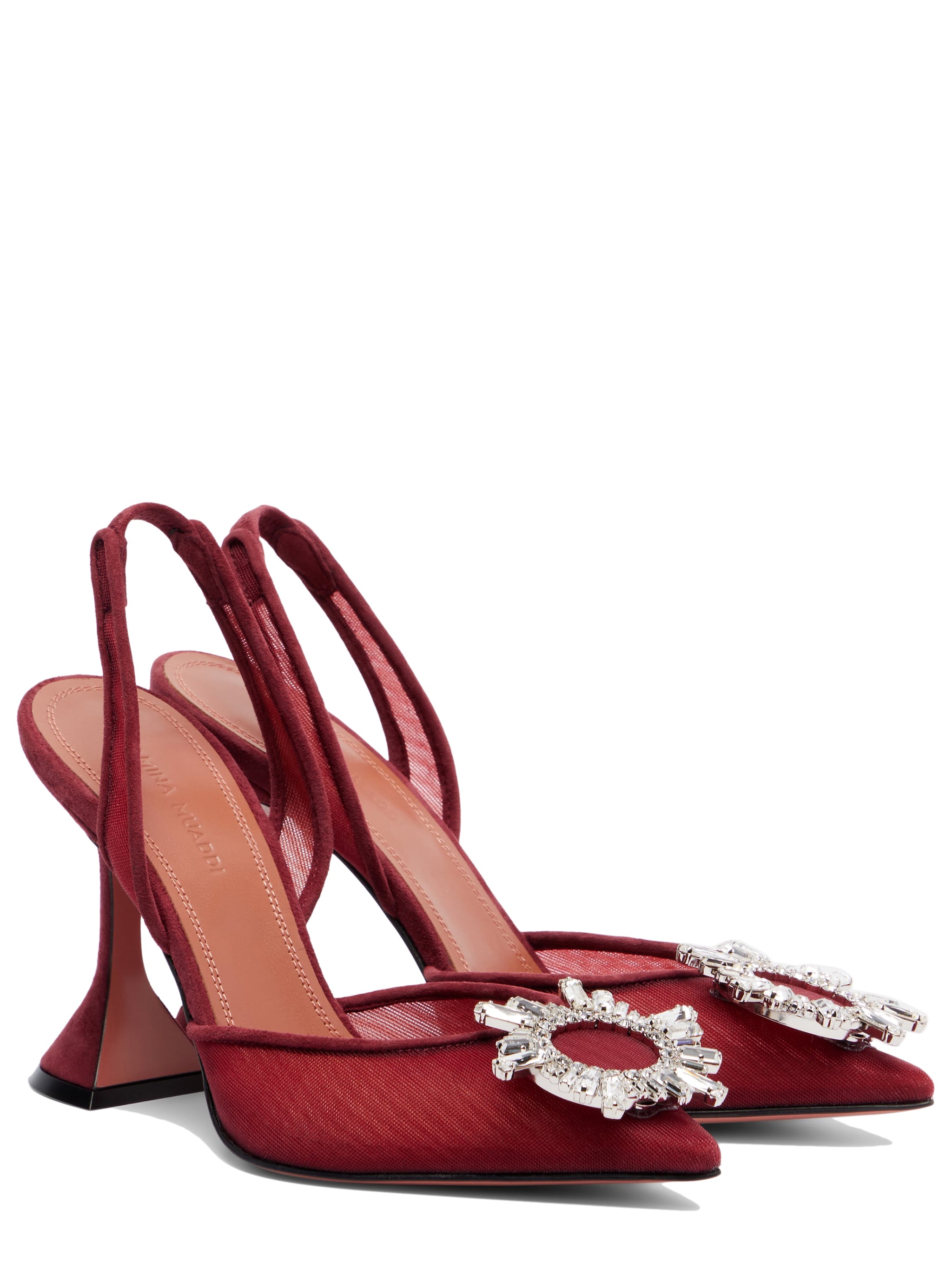 AMINA MUADDI Sling 95mm Pumps with Starburst Brooch