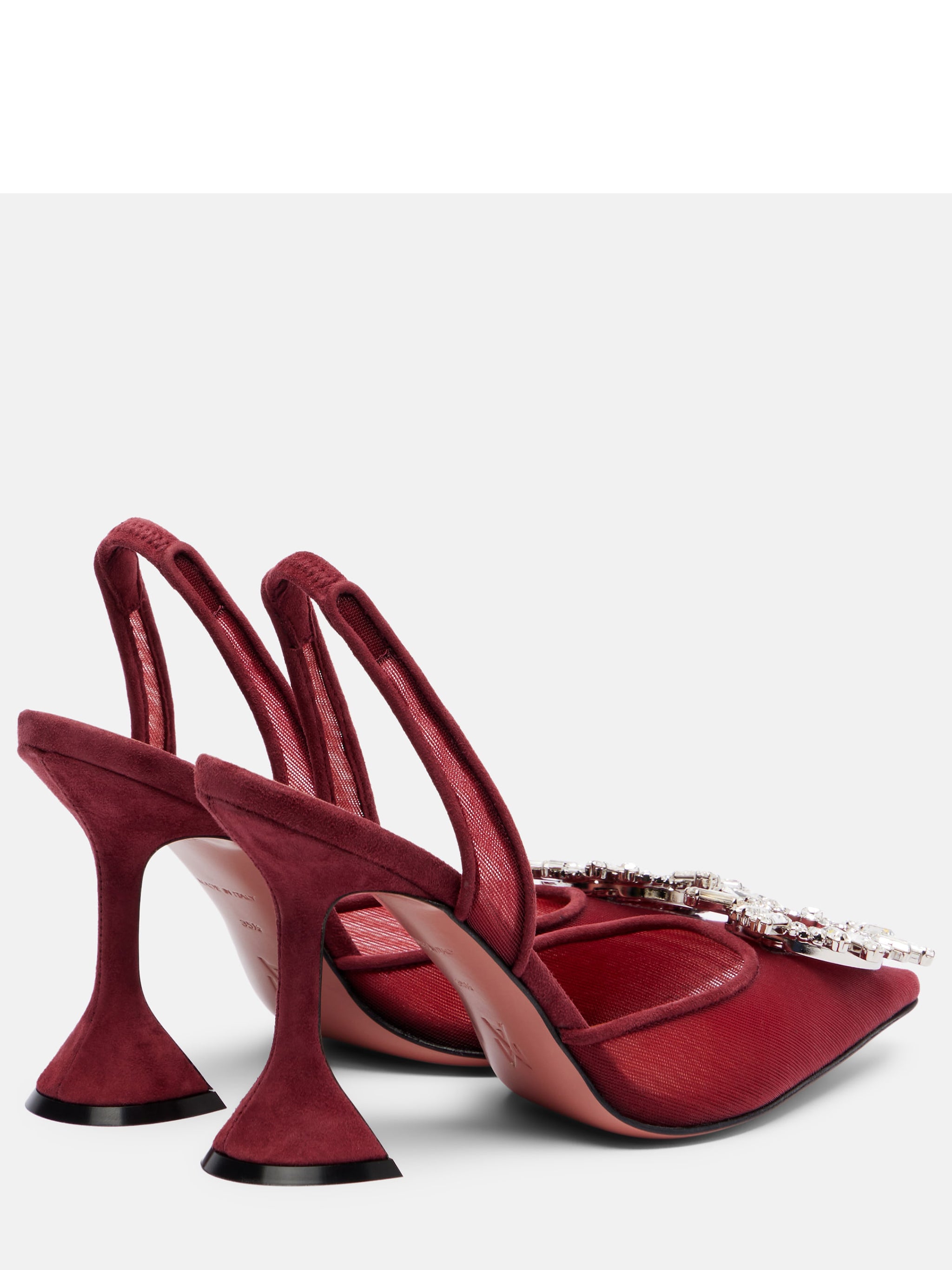 AMINA MUADDI Sling 95mm Pumps with Starburst Brooch