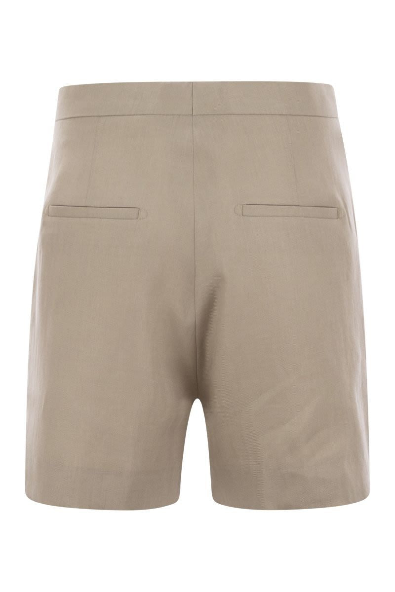 TAGLIATORE Linen Bermuda Shorts with America Pockets - Regular Fit