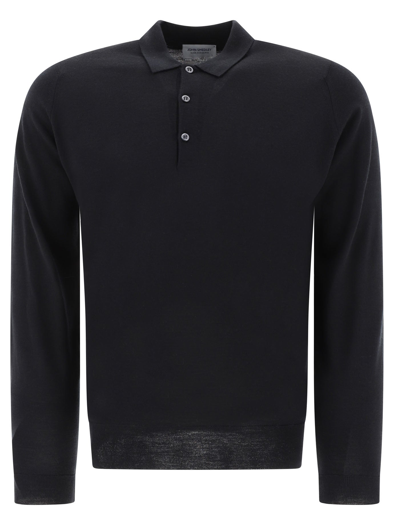 JOHN SMEDLEY Men's Extra-Fine Merino Wool Long-Sleeved Polo Shirt