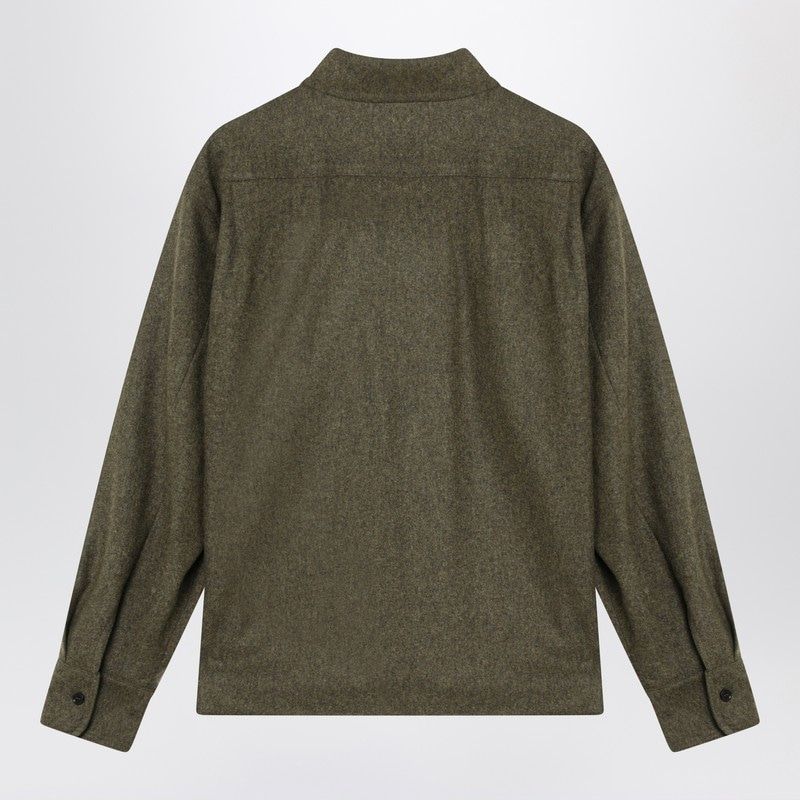 MAX MARA Felt Wool Shirt with Classic Collar and Pleats