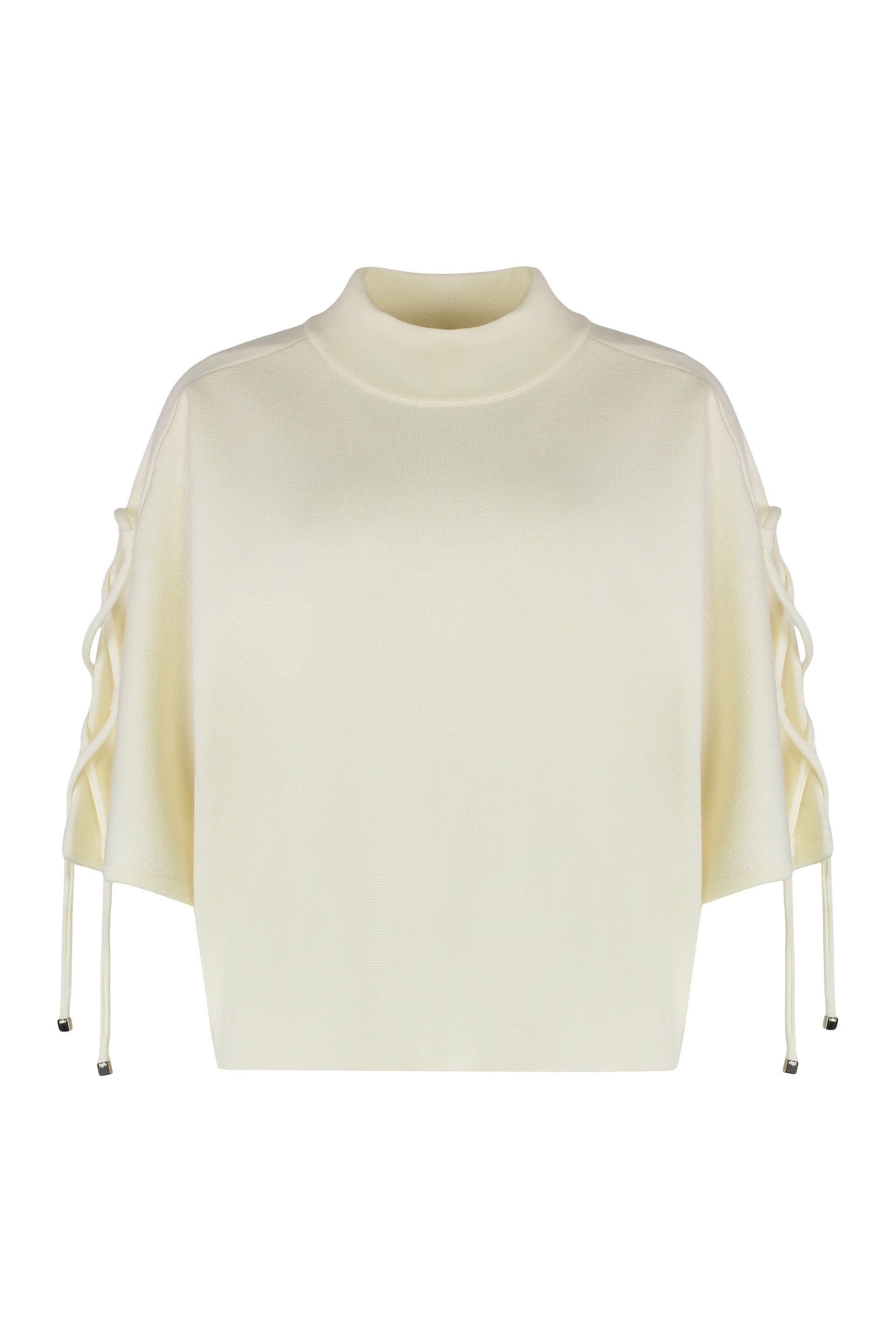MAX MARA High Collar Short Sleeve Wool Sweater