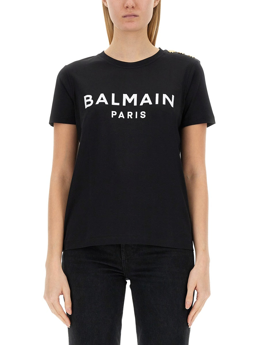BALMAIN Logo T-Shirt - Regular Fit, Size S