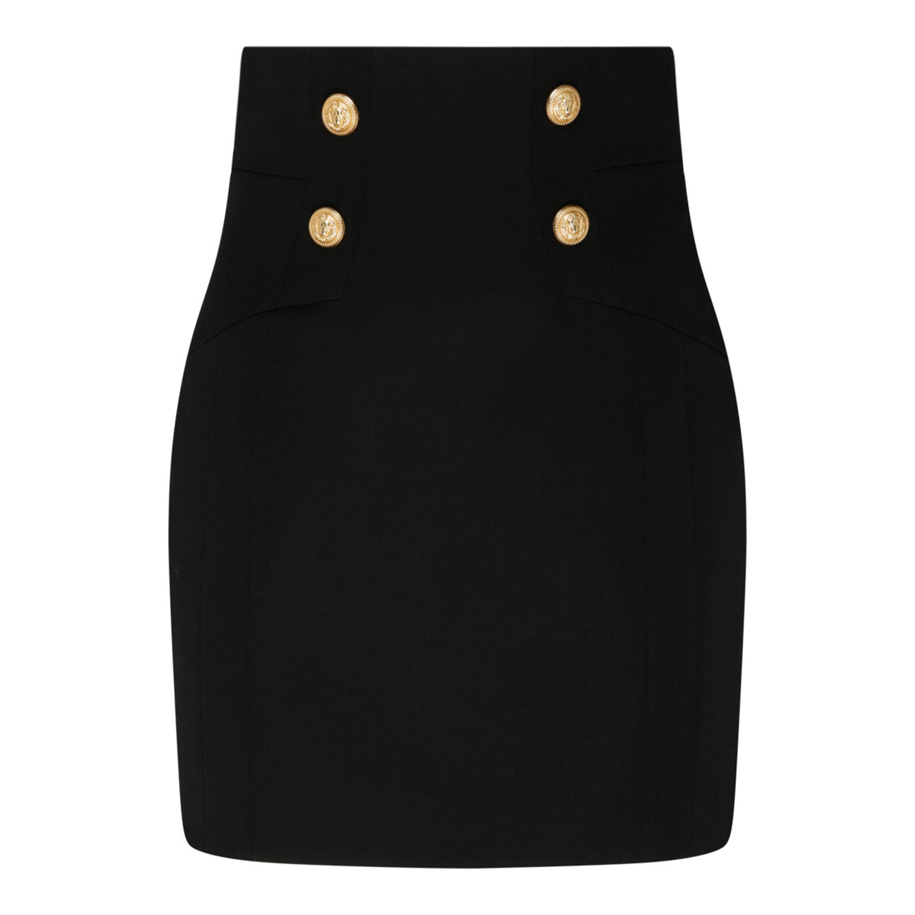 BALMAIN Elegant Virgin Wool Mini Skirt for Women