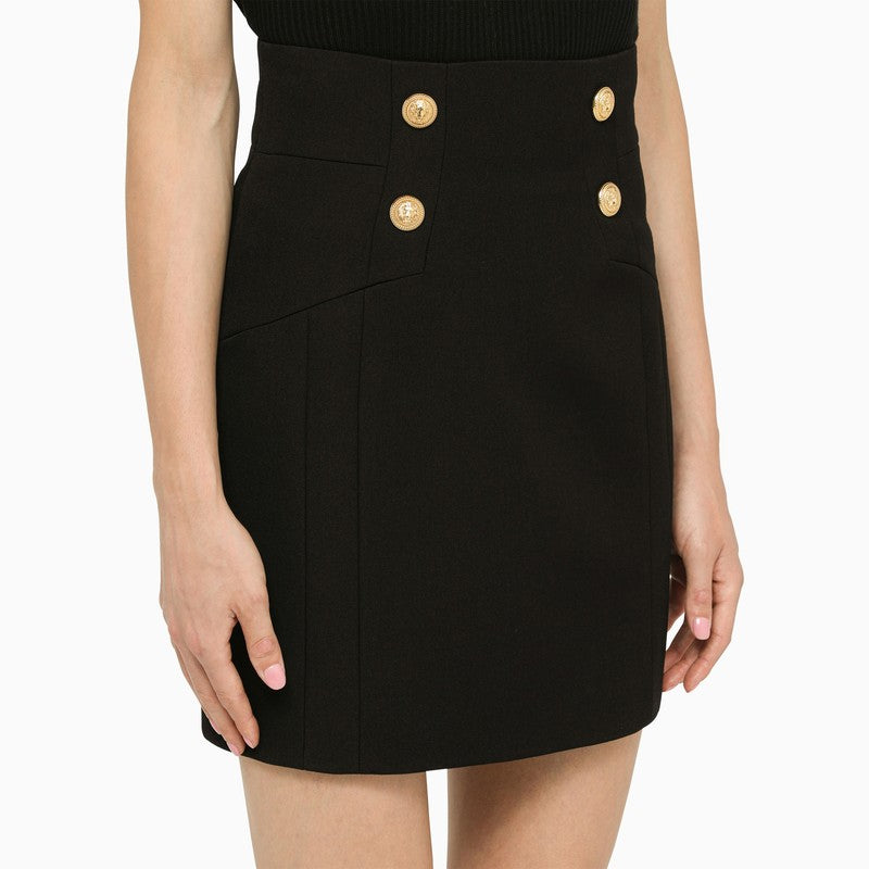 BALMAIN Elegant Virgin Wool Mini Skirt for Women