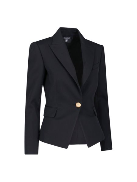 BALMAIN Single Button Wool Blazer for Women