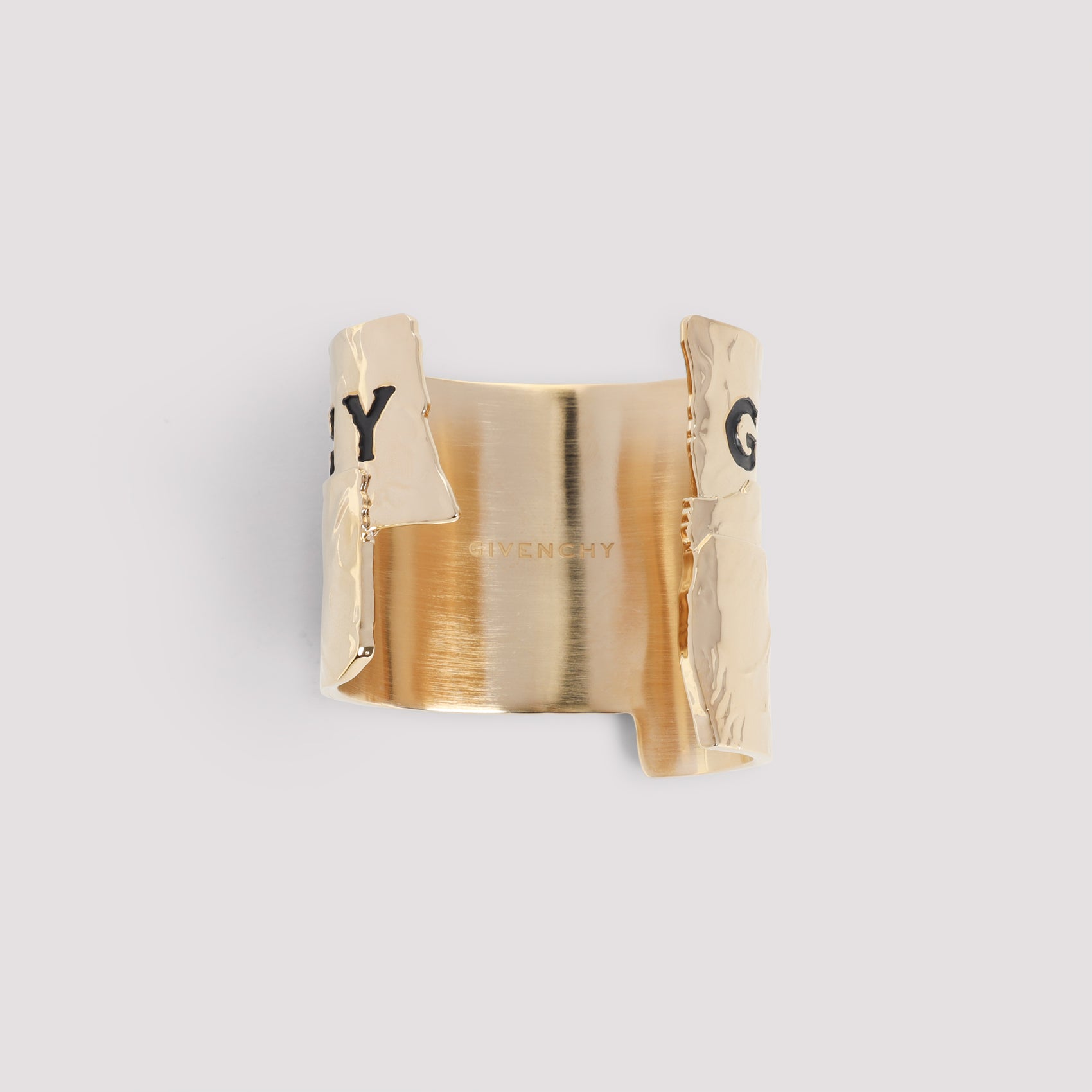 GIVENCHY Tape-Style Golden Cuff Brass Bracelet
