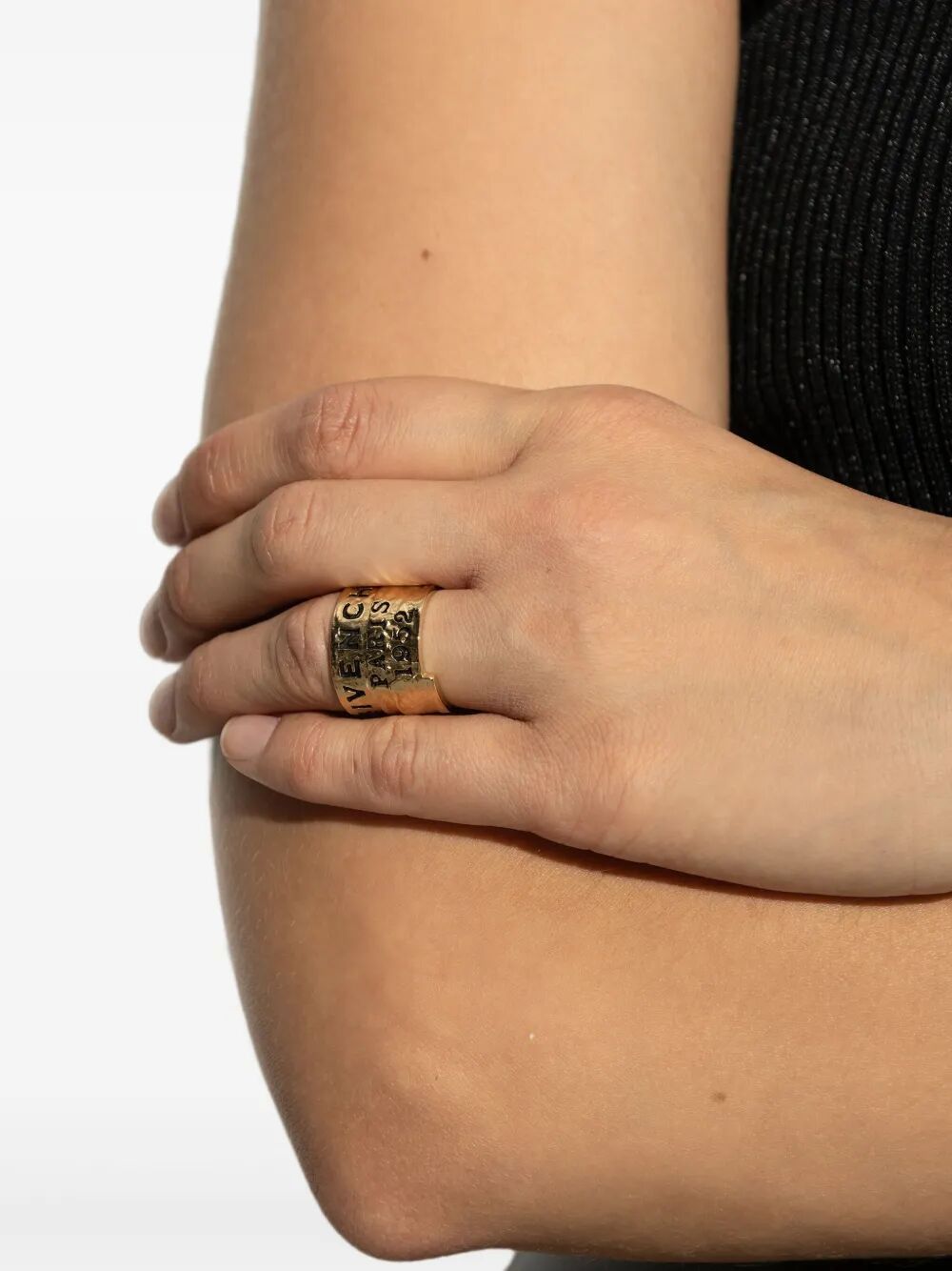GIVENCHY Tape Ring in Metallic Finish