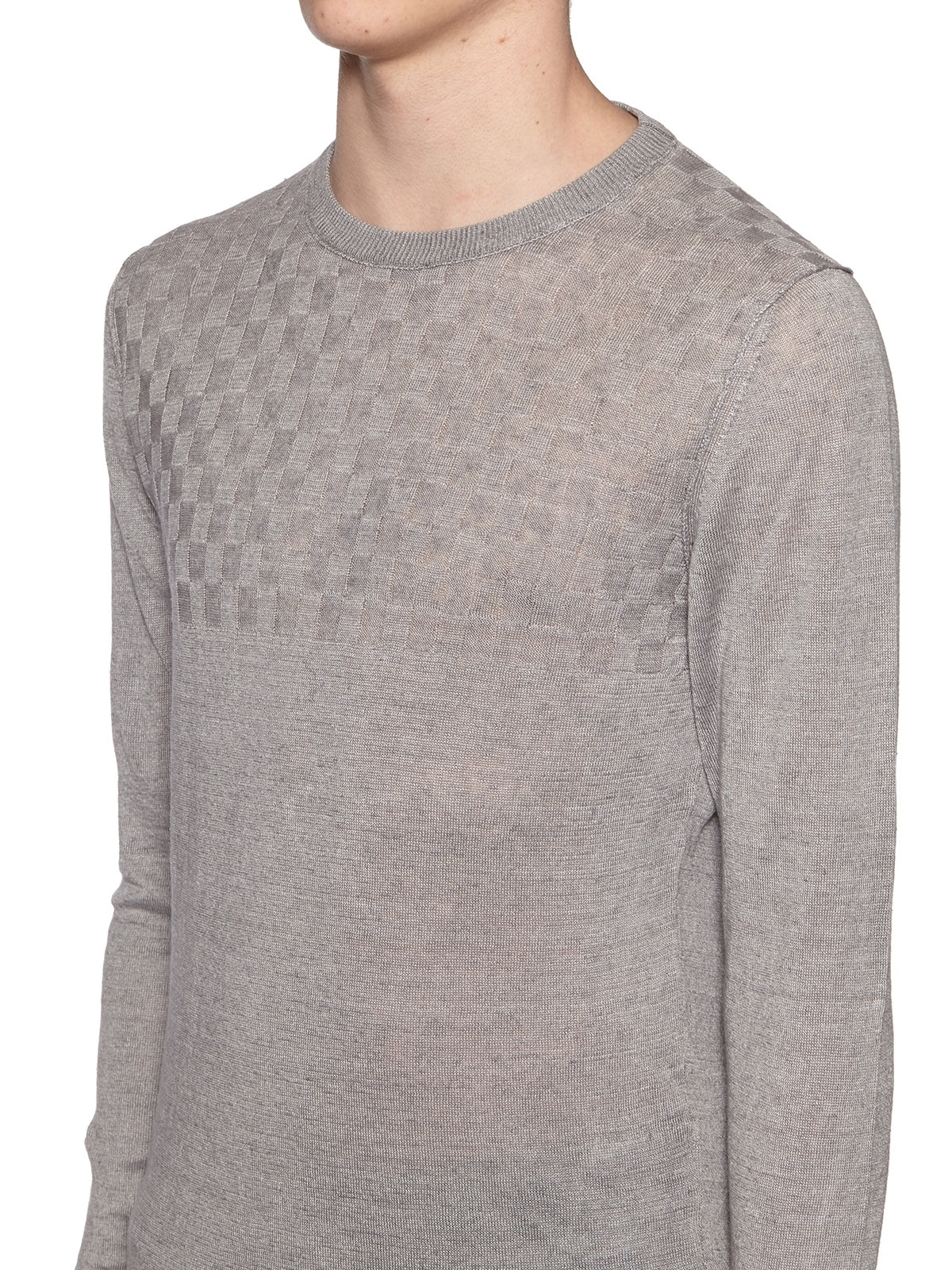 DANIELE ALESSANDRINI Linen Crew Neck Sweater in Size 48