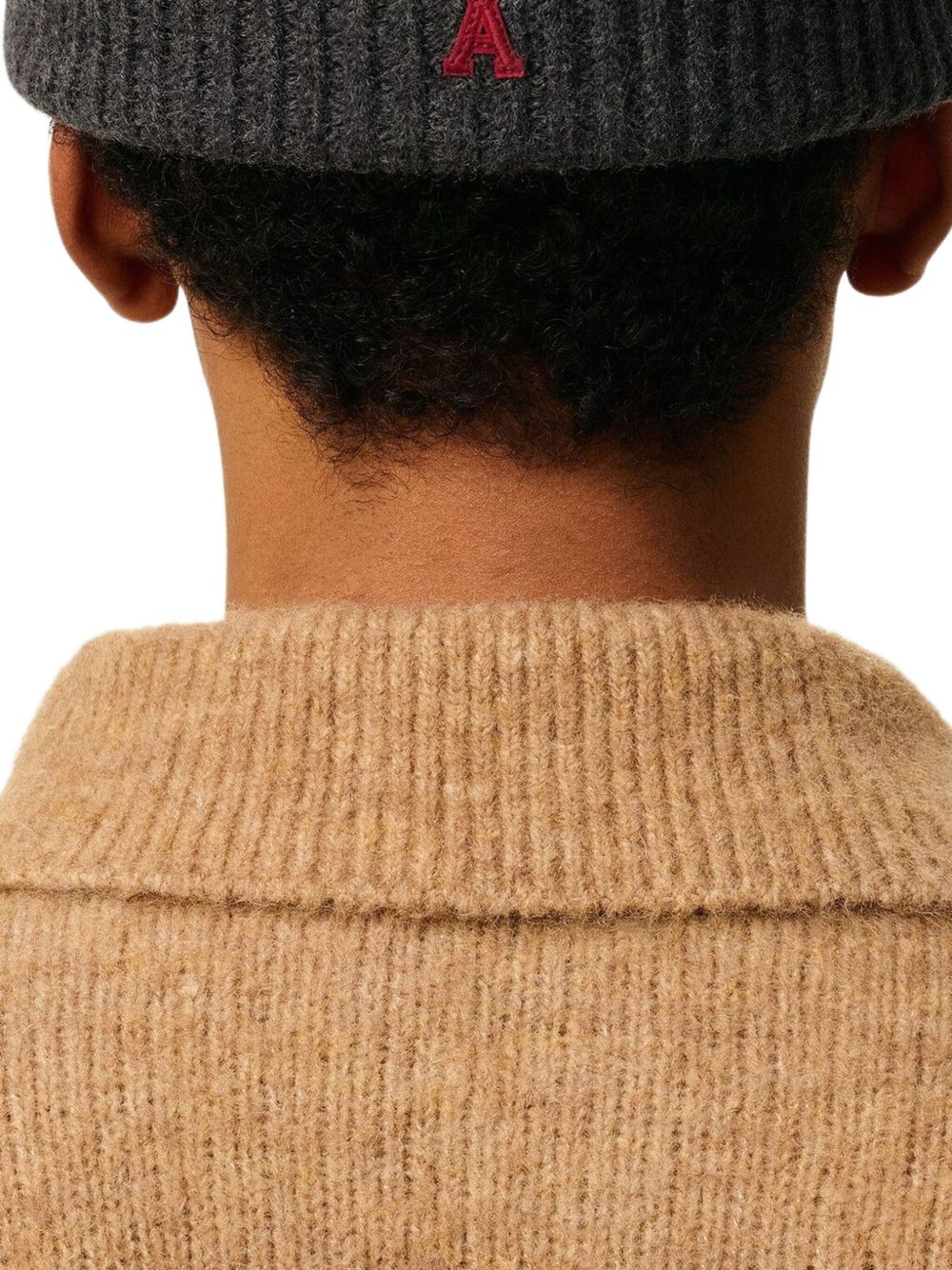 AMI PARIS Contrast-Embroidered Knit Beanie