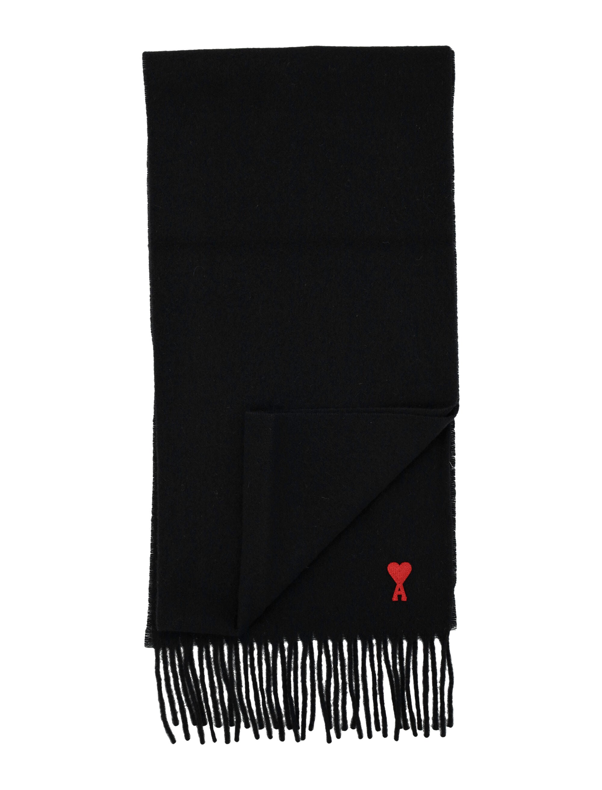 AMI PARIS Fringed Edge Wool Scarf