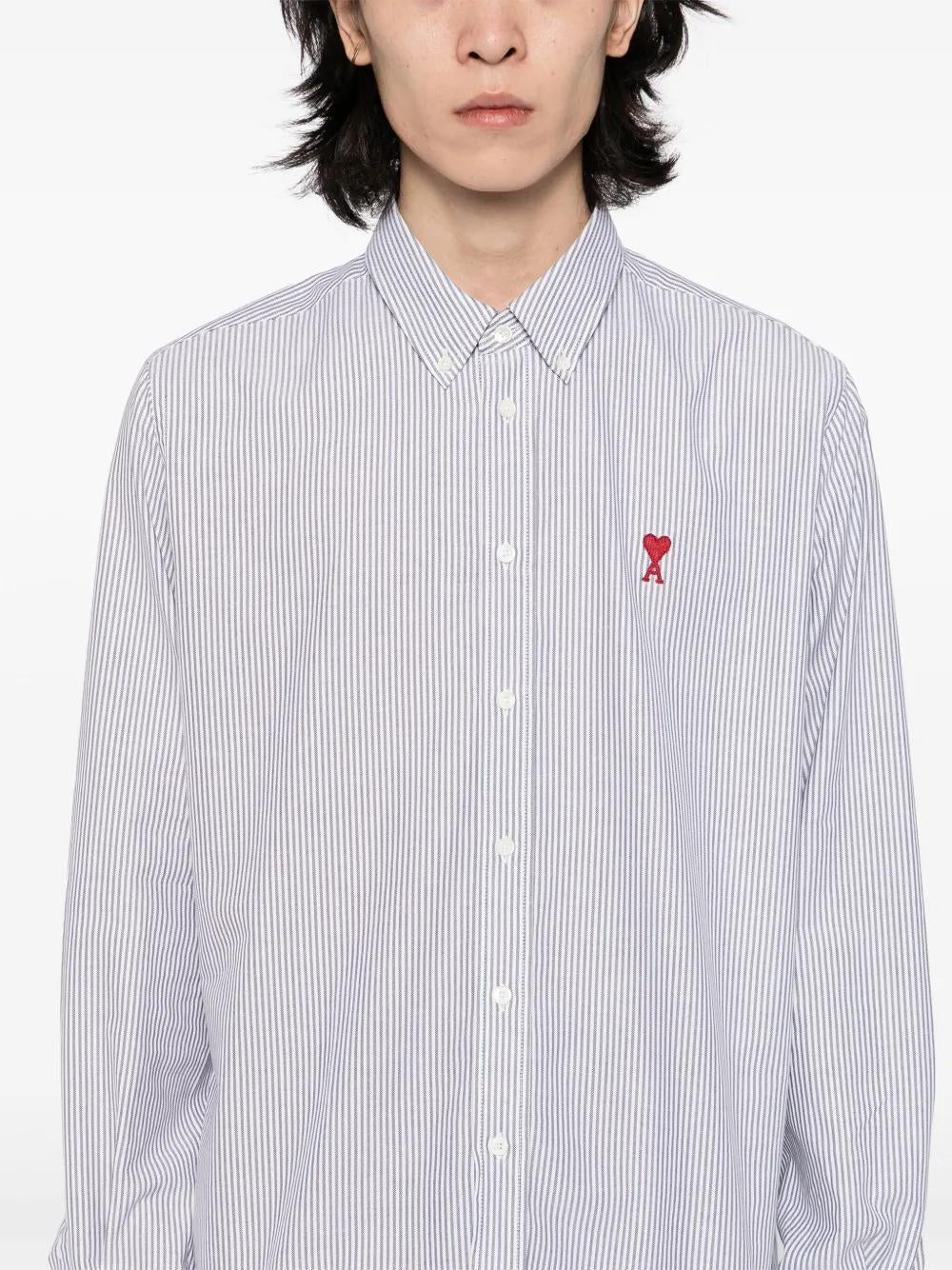 AMI PARIS Striped Button-Front Shirt for Men