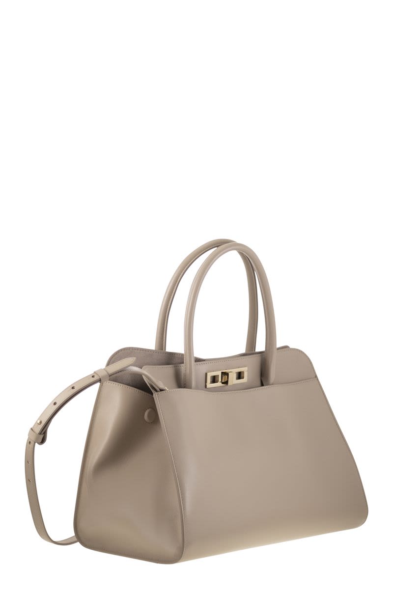 FABIANA FILIPPI Large Handbag with Metallic Accessory - FW25