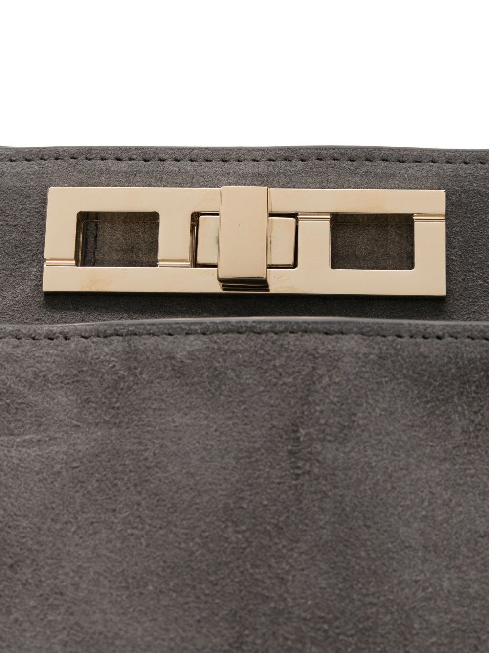 FABIANA FILIPPI Suede Leather Handbag with Top Handle and Gold-Tone Clasp