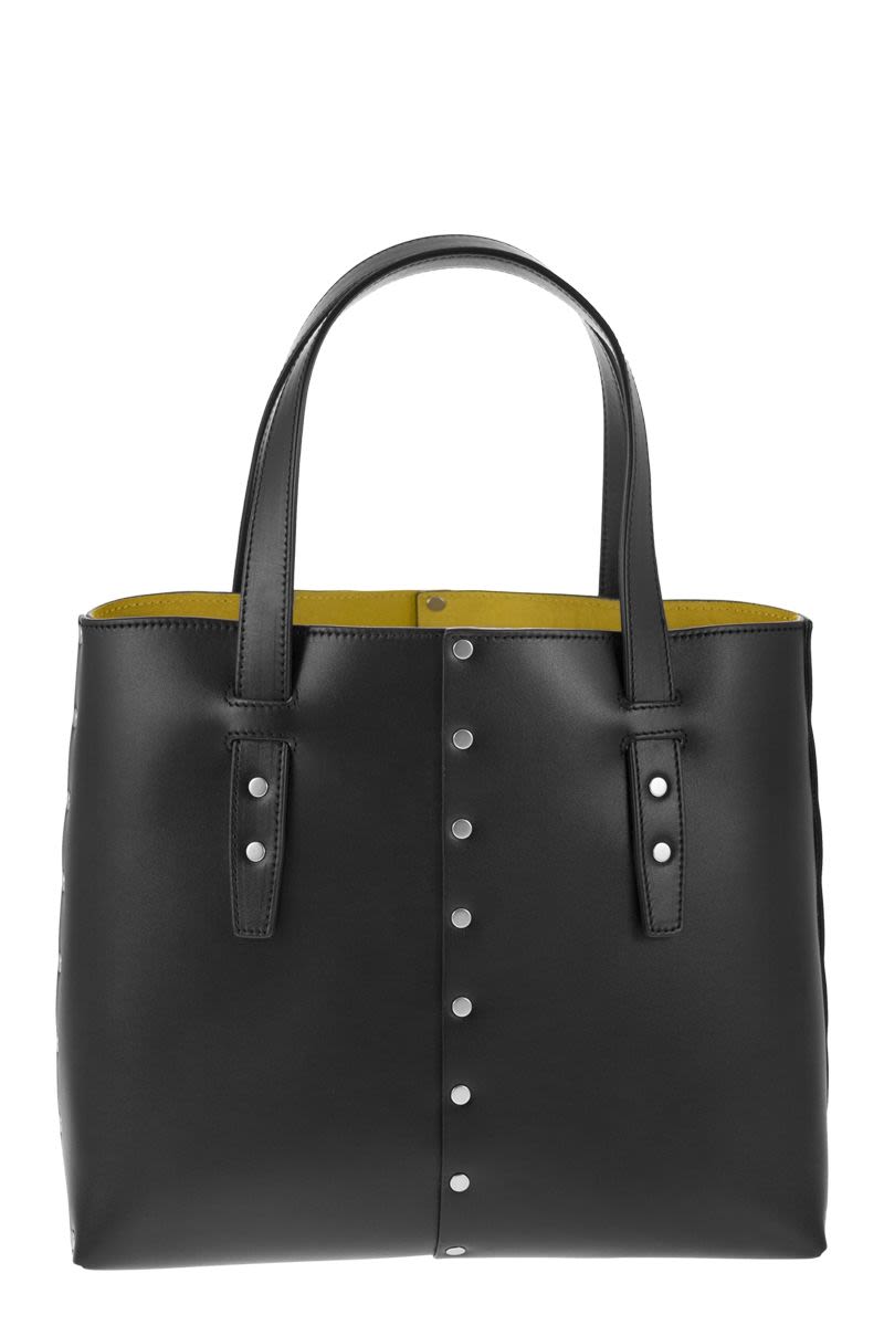 FABIANA FILIPPI Versatile Mini Studded Leather Tote Handbag