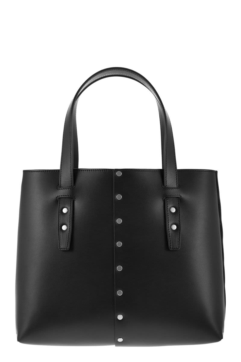 FABIANA FILIPPI Versatile Mini Studded Leather Tote Handbag