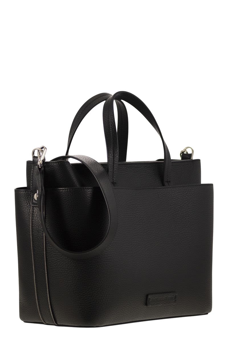 FABIANA FILIPPI Iconic Leather Handbag with Diamond Thread - Size: W 29 x H 24 x D 15.5 cm