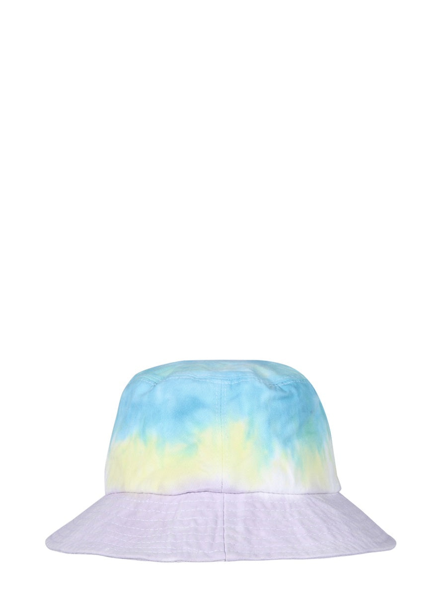 ÊTRE CÉCILE Women's Cotton Bucket Hat with Stitched Visor and Tie-Dye Design