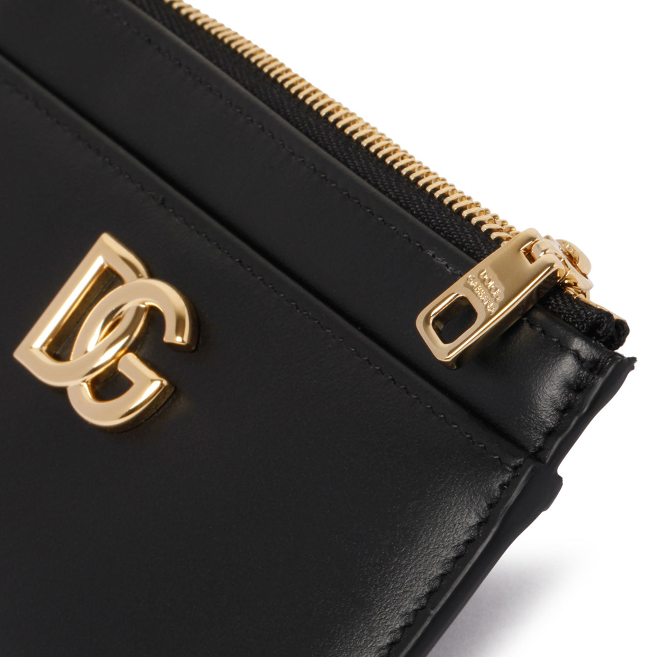 DOLCE & GABBANA Mini Leather Card Holder with DG Logo