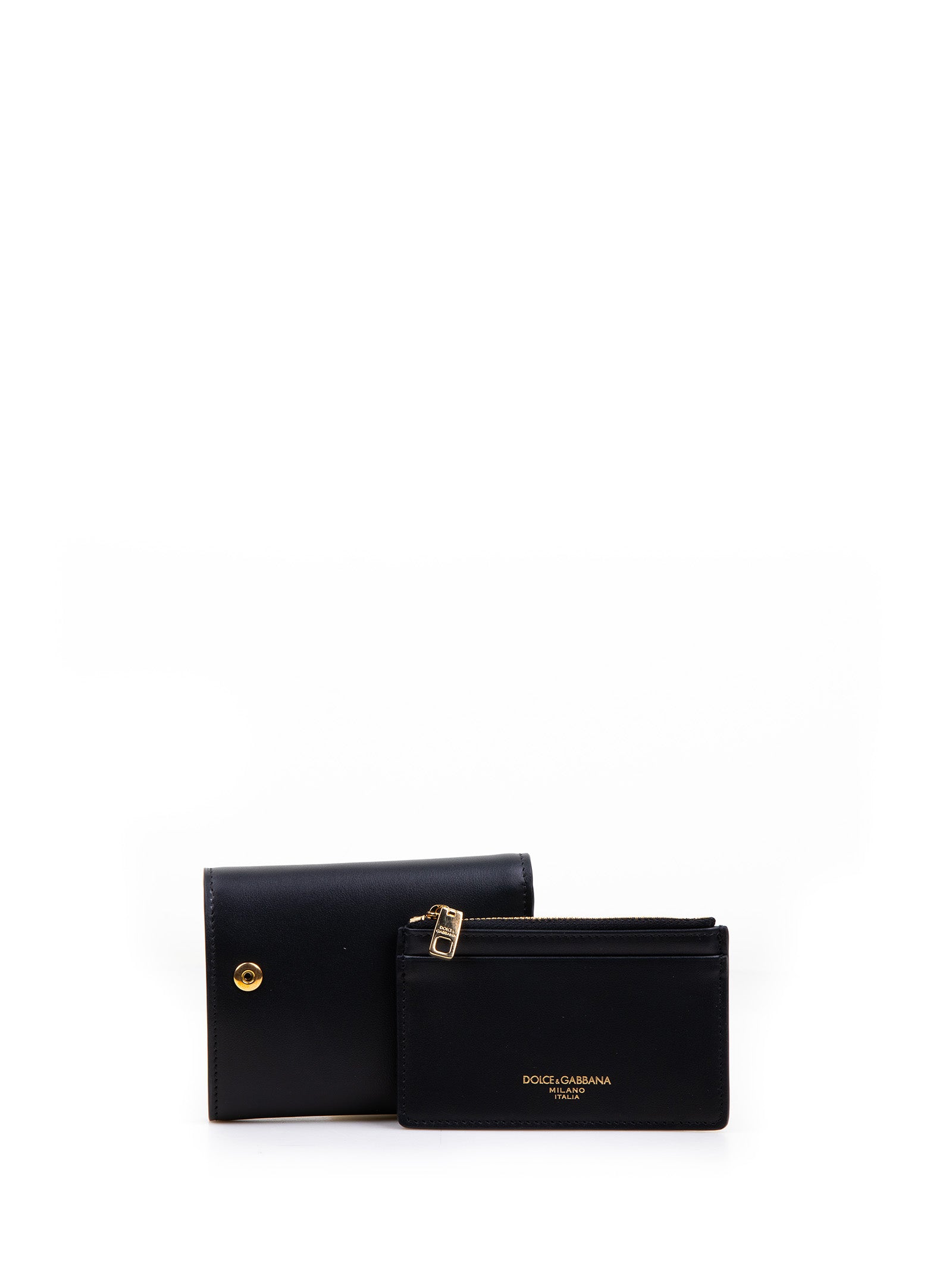 DOLCE & GABBANA Leather Wallet with Metal DG Logo - 11.5cm x 8.5cm x 4cm