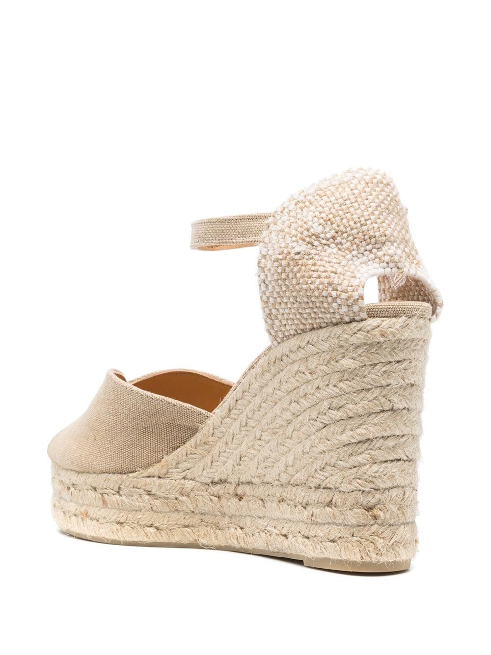 CASTAÑER Braided Raffia Wedge Heel Sandals with Ankle Strap