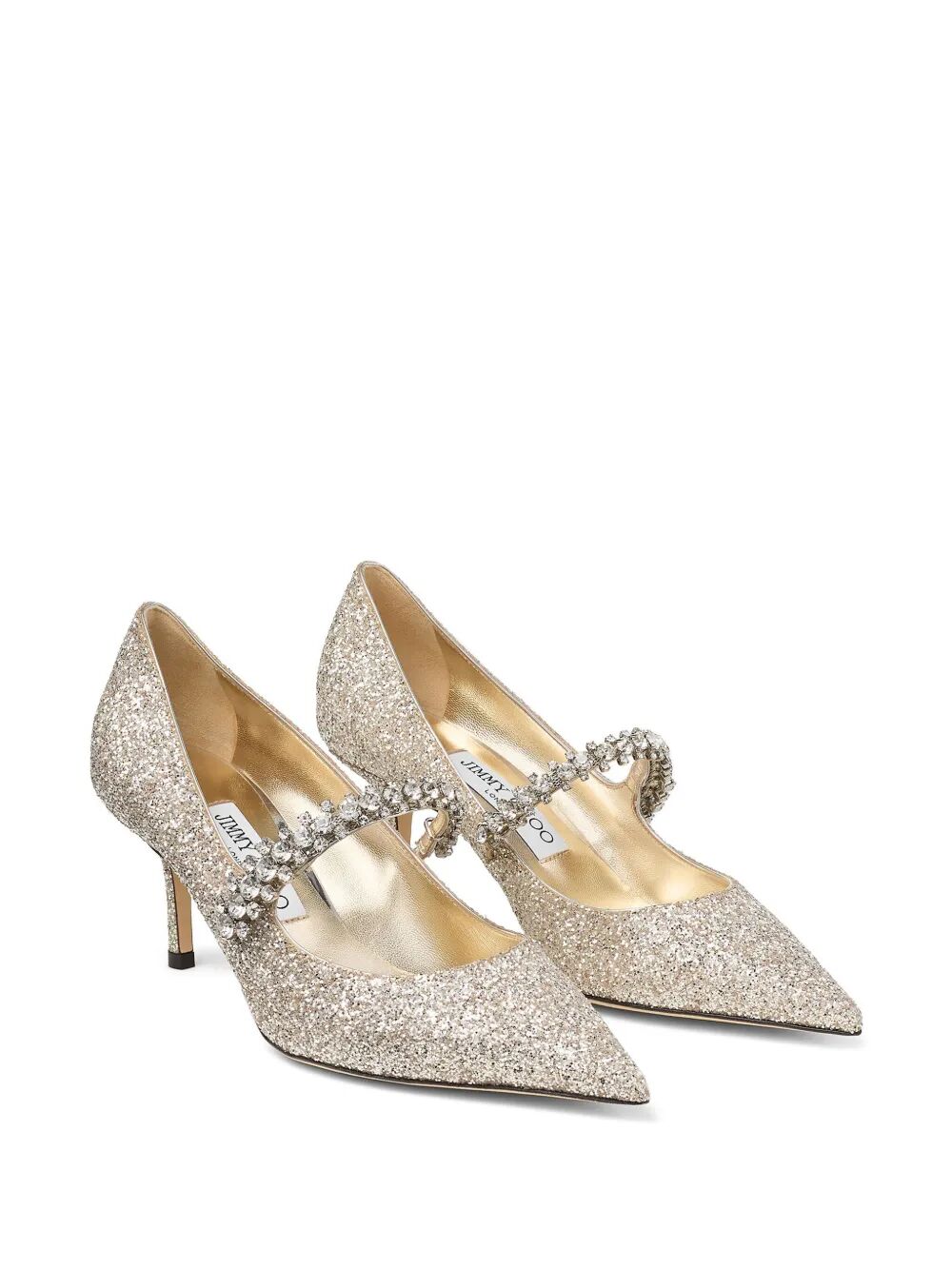 JIMMY CHOO Crystal Embellished 65mm Glitter Pumps