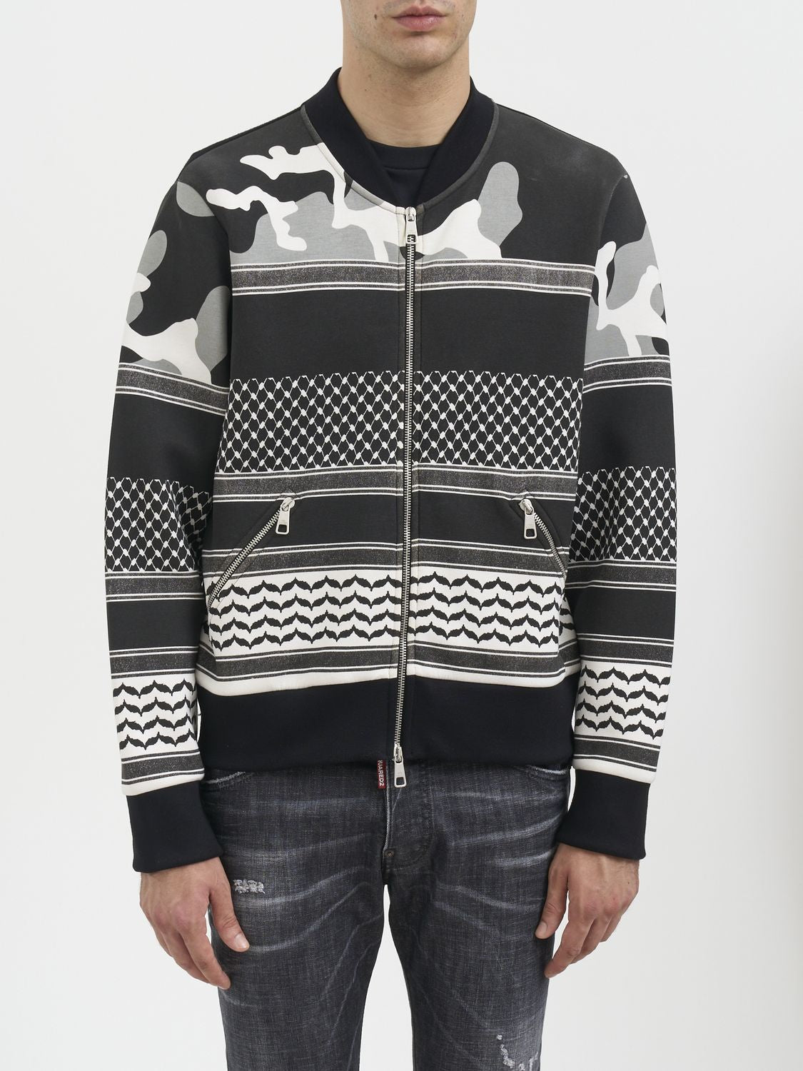 NEIL BARRETT Light Neoprene Sweatshirt with Double Pocket - Size S