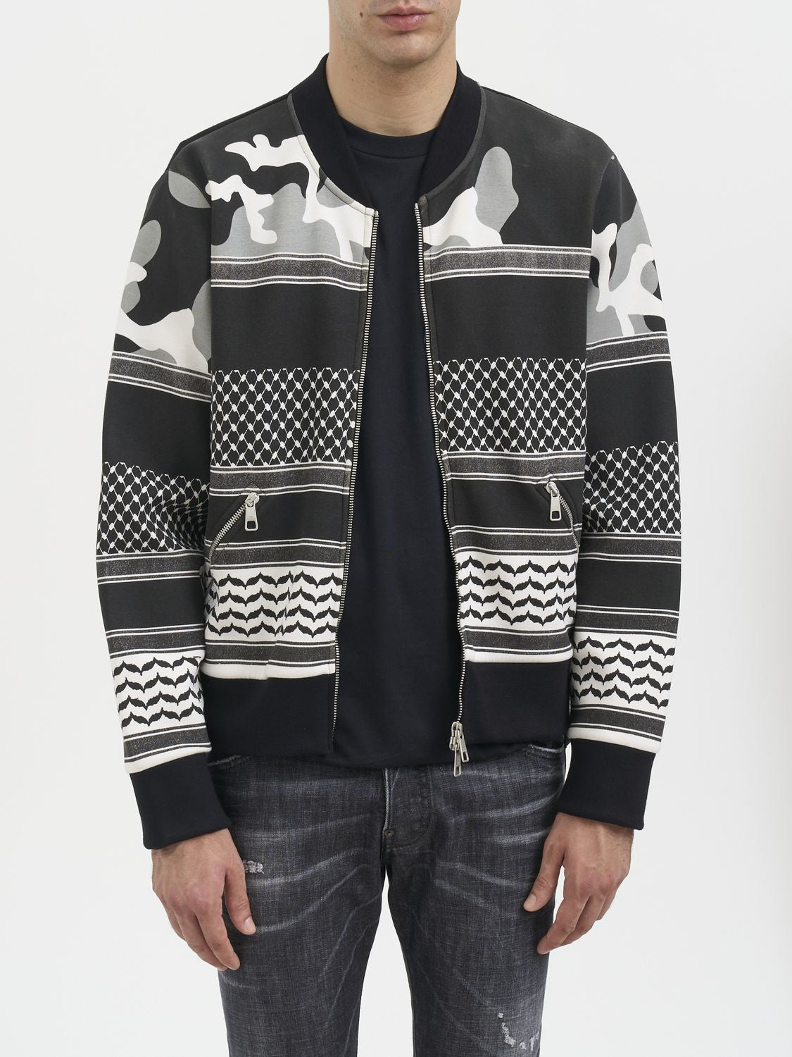 NEIL BARRETT Light Neoprene Sweatshirt with Double Pocket - Size S