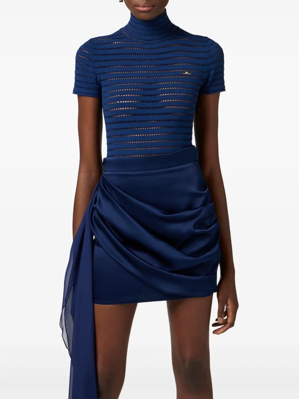 ELISABETTA FRANCHI High Neck Knit Bodysuit