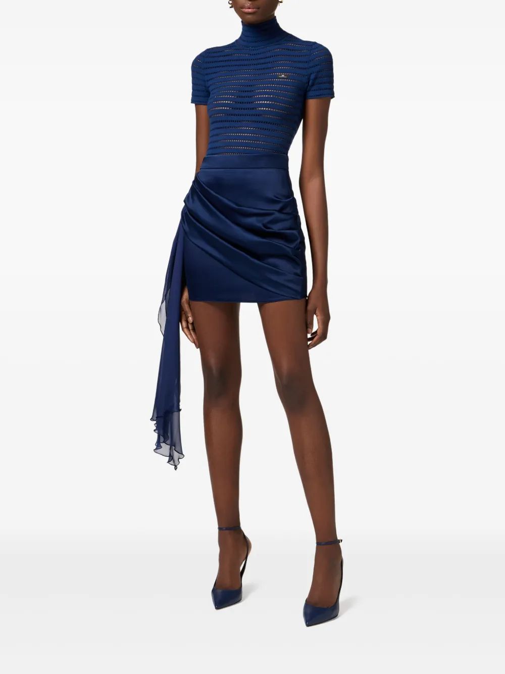 ELISABETTA FRANCHI High Neck Knit Bodysuit