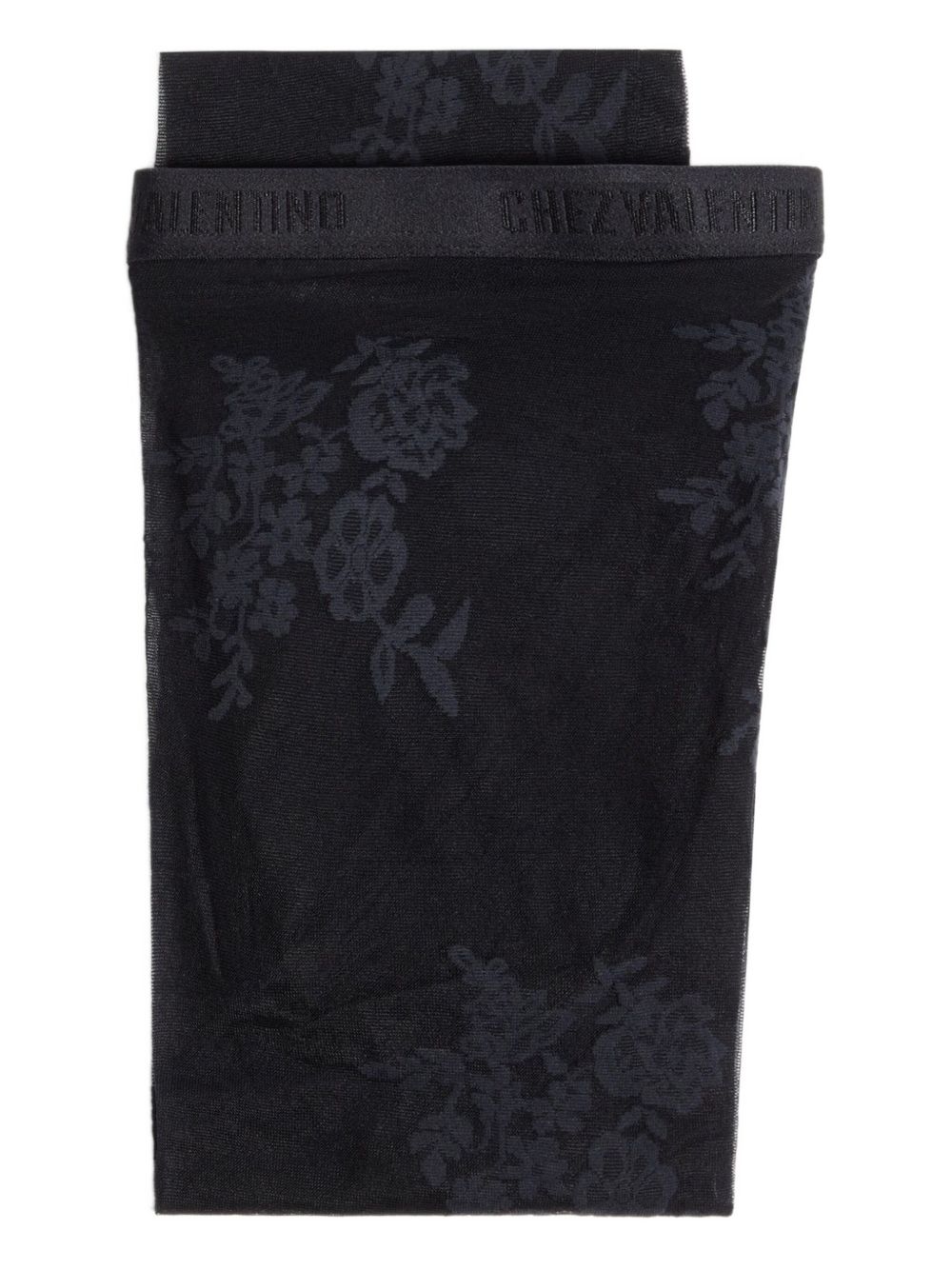 VALENTINO High-Waisted Floral Embroidered Tights
