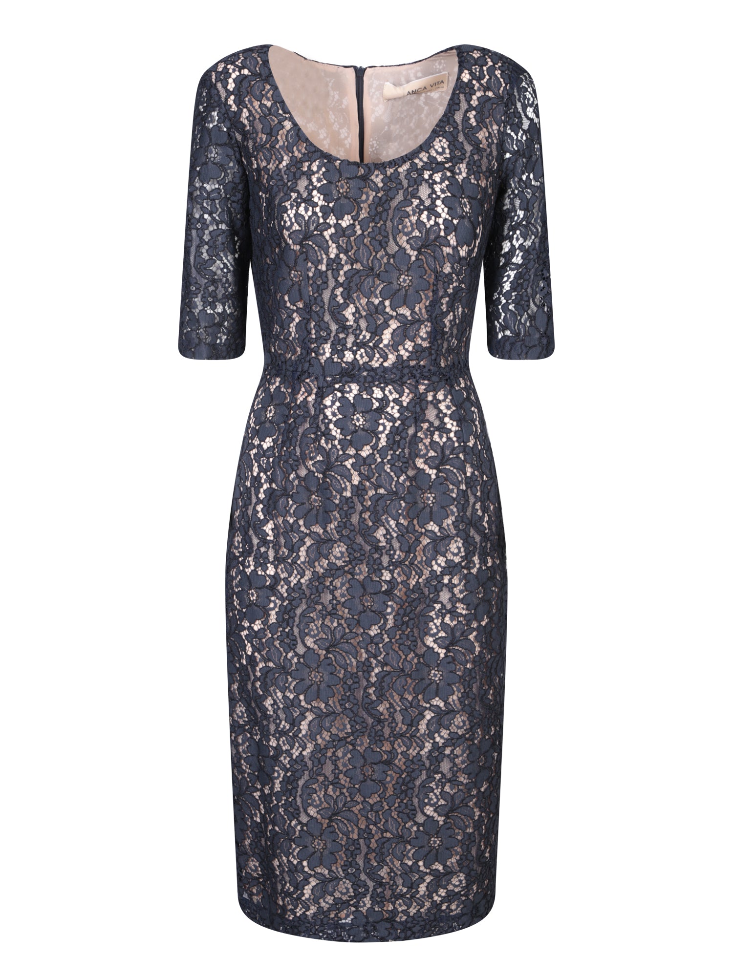 BLANCA VITA Elegant Mini Dress with Floral Lace