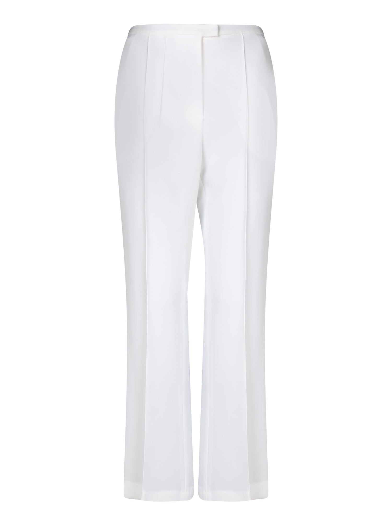 BLANCA VITA Elegant White Trousers for Women - Regular Fit, Mid-Rise, Spring Summer 2025