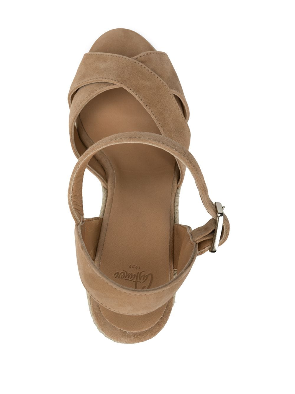 CASTAÑER Suede Leather Espadrilles with Braided Raffia Platform