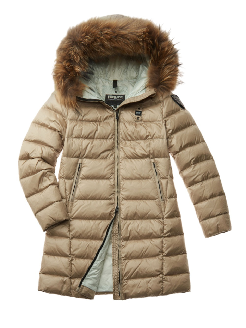 BLAUER Ladies' Long Water-Repellent Quilted Down Jacket