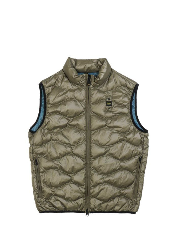 BLAUER Sleeveless Jacket in Light Check Pattern