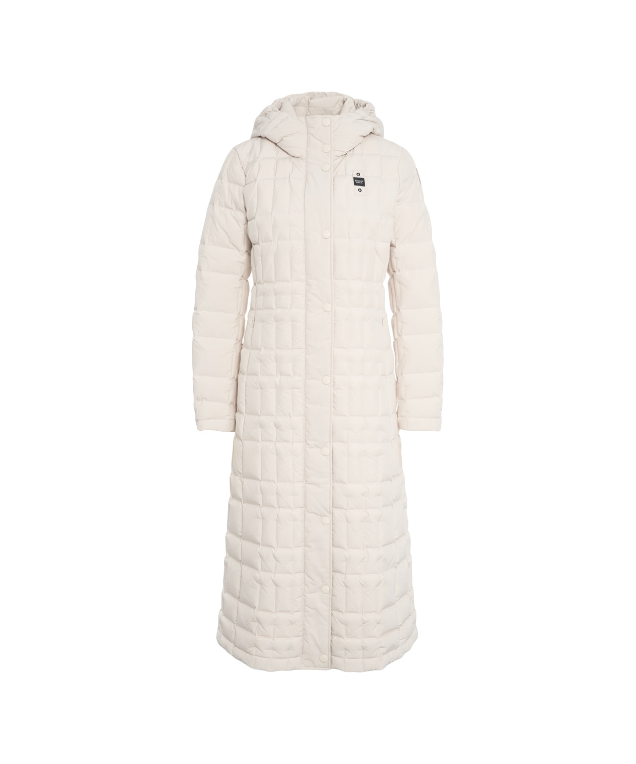 BLAUER Long Quilted Down Jacket with Hood for Women