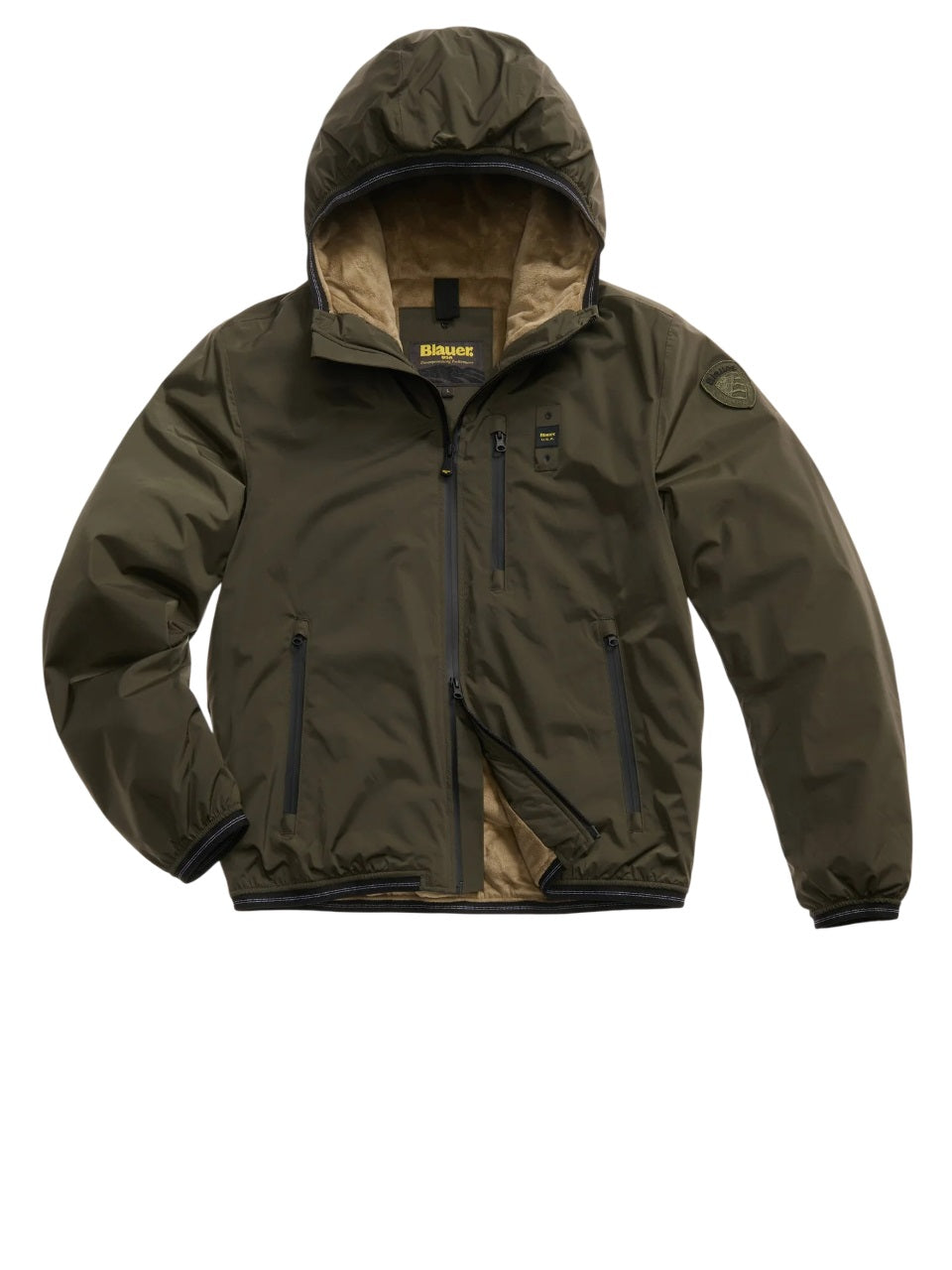 BLAUER Men's Windbreaker with Faux Fur Lining