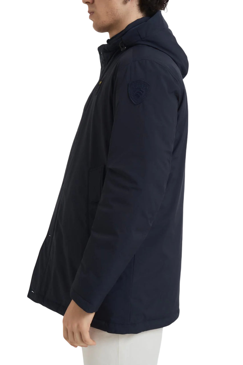BLAUER Military-Inspired Long Windbreaker for Men