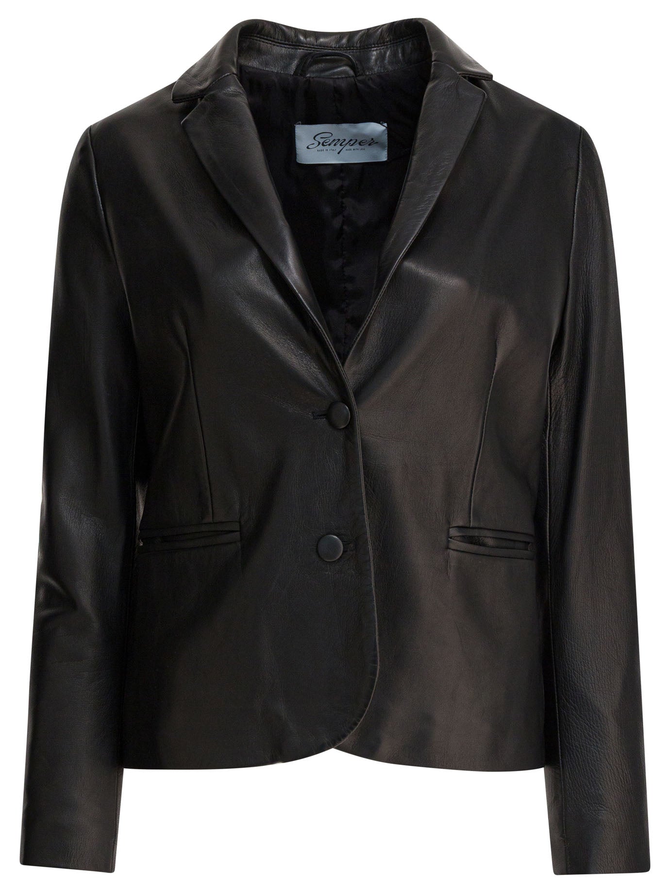 SEMPER Womens Leather Blazer Jacket