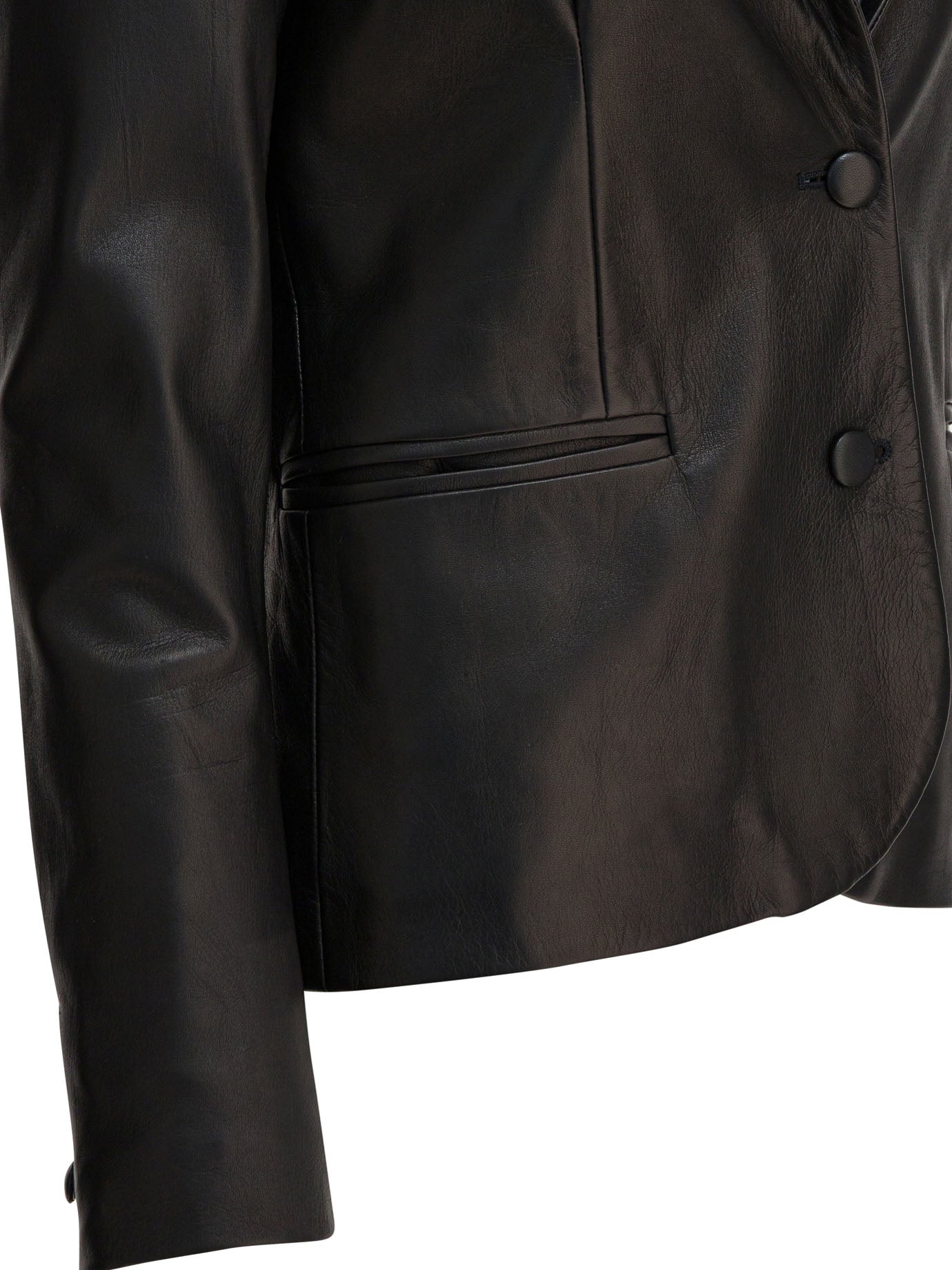 SEMPER Womens Leather Blazer Jacket