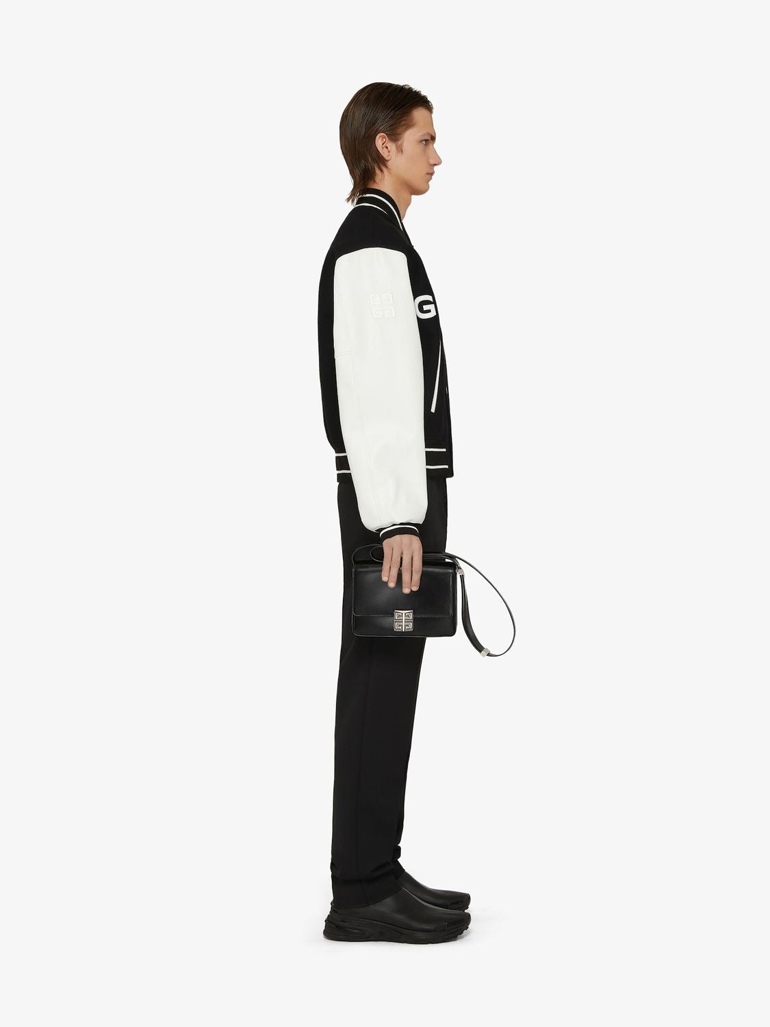 GIVENCHY Men's Two-Tone Wool Blend and Leather Bomber Jacket