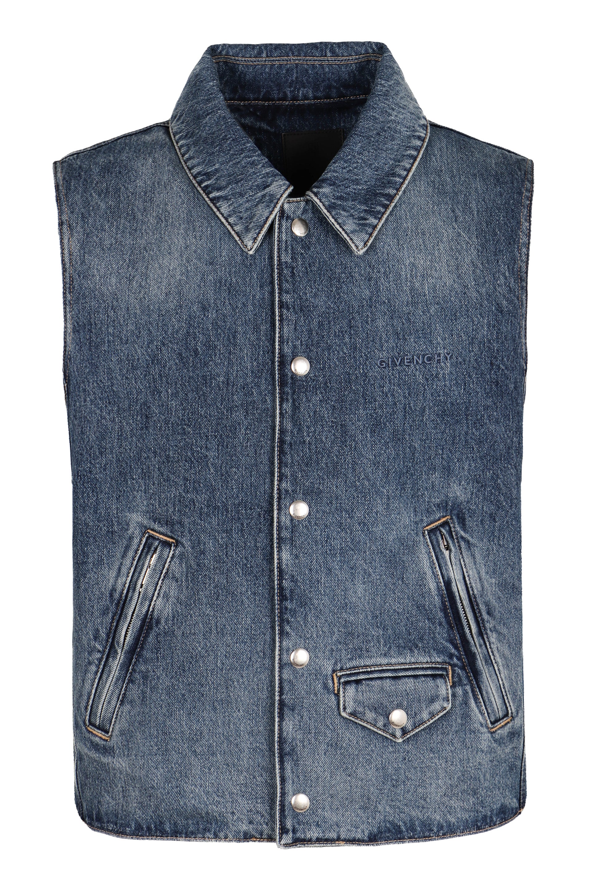 GIVENCHY Classic Cotton Denim Vest for Men