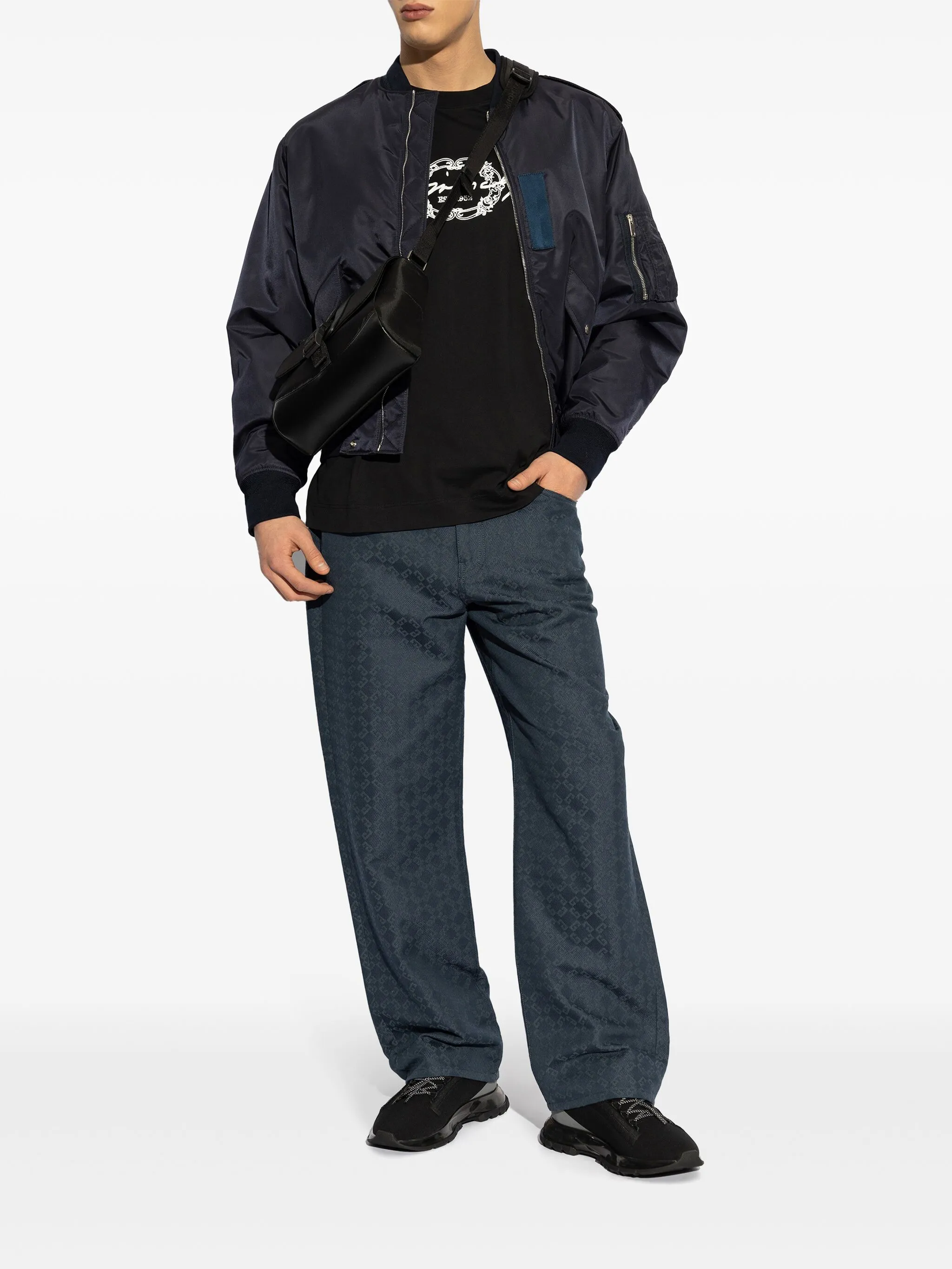 GIVENCHY Men's Bomber Jacket with Medallion - Size 48