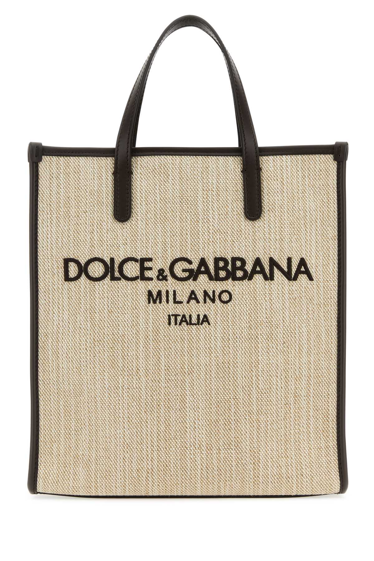 DOLCE & GABBANA Mini Canvas Shopping Handbag
