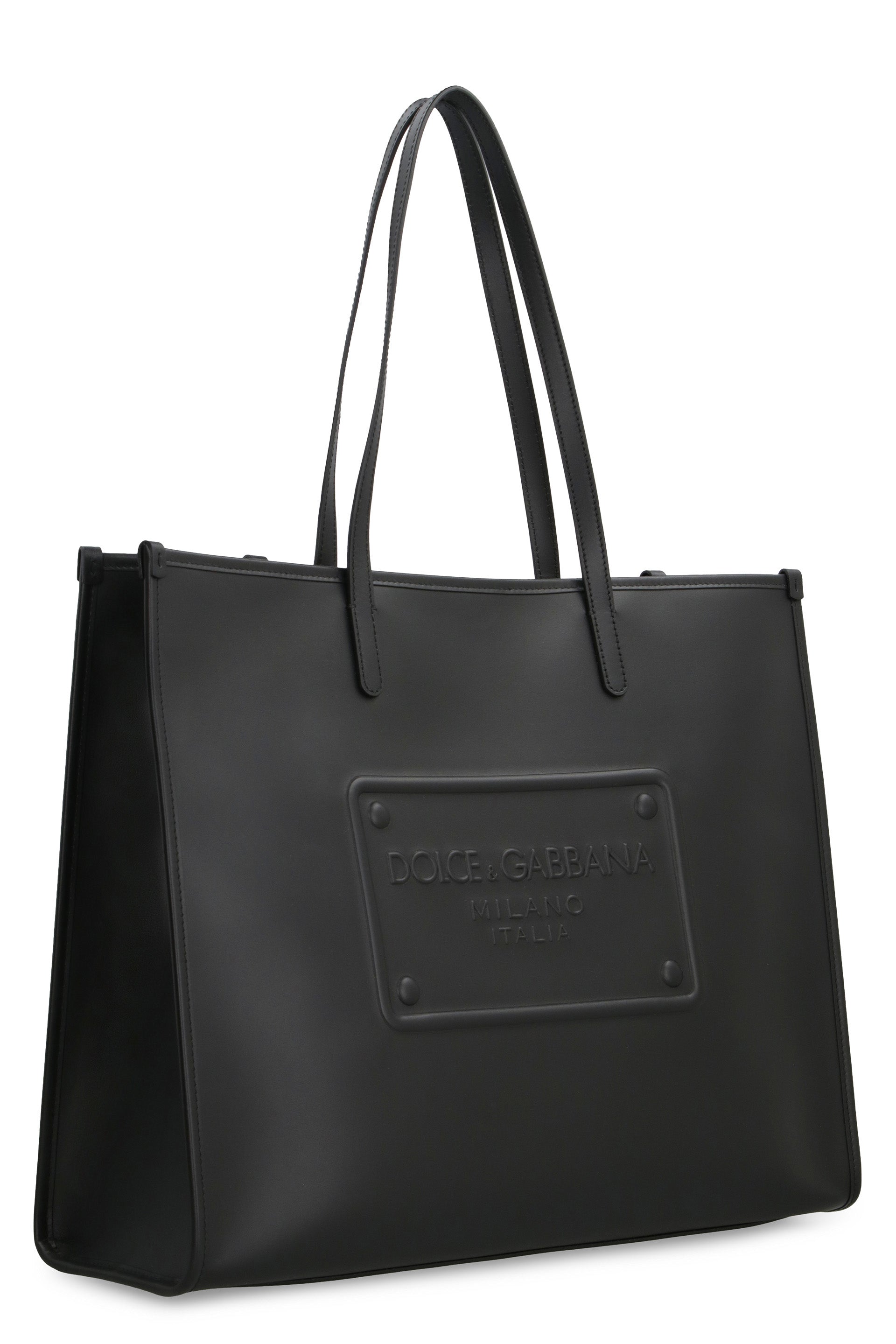 DOLCE & GABBANA Leather Shopping Tote Handbag for Men