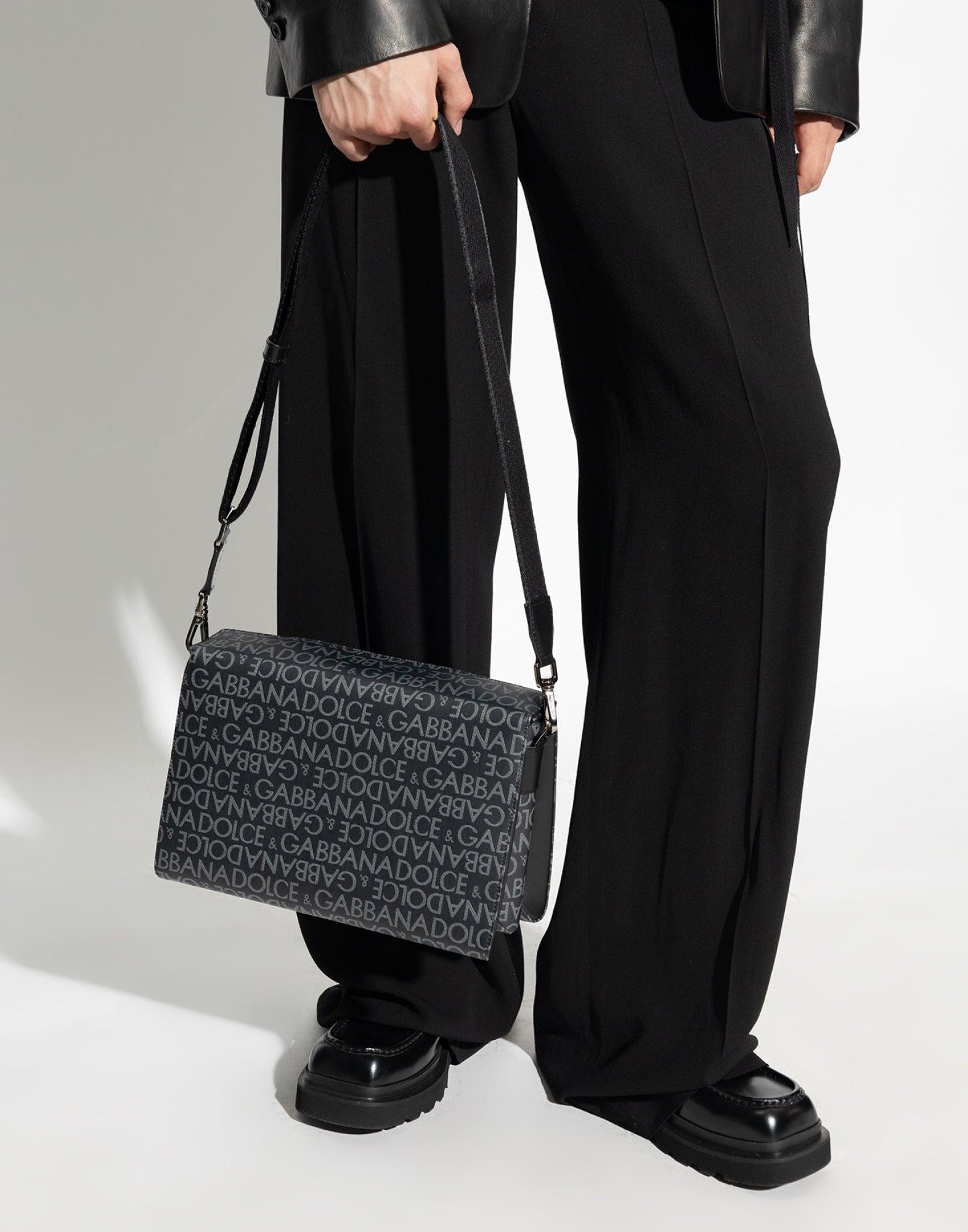 DOLCE & GABBANA Allover Logo Mini Shoulder Handbag 30x19x13 cm