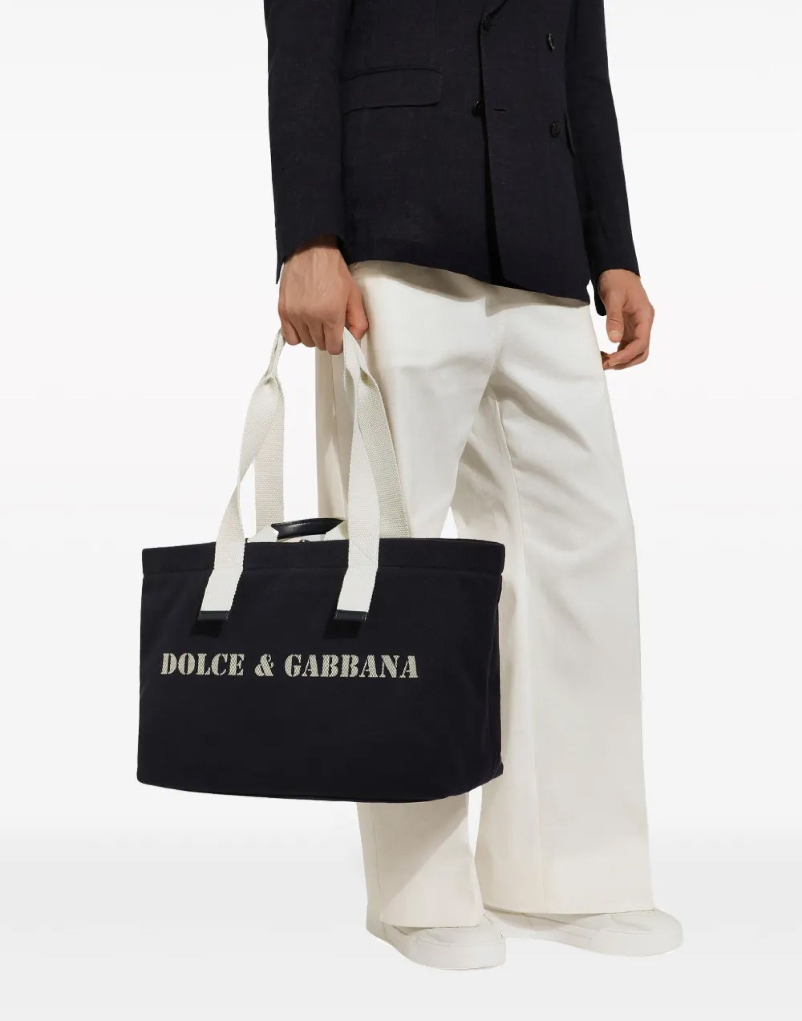 DOLCE & GABBANA Logo Printed Shoulder Handbag 48X30X17 CM