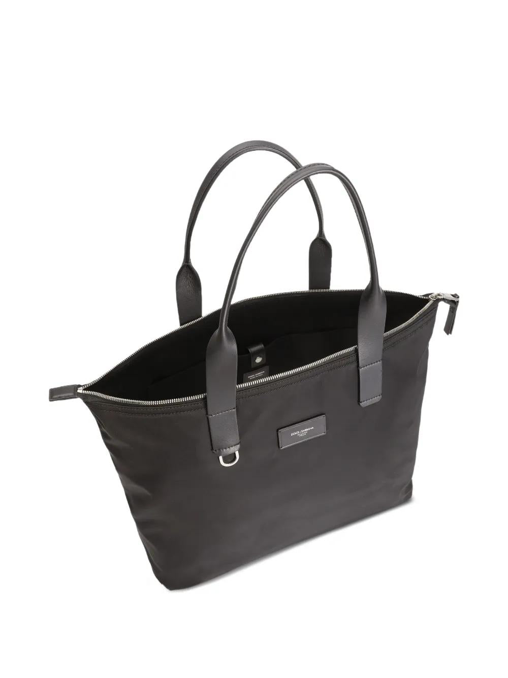 DOLCE & GABBANA Tote Handbag with Logo Plaque - FW25