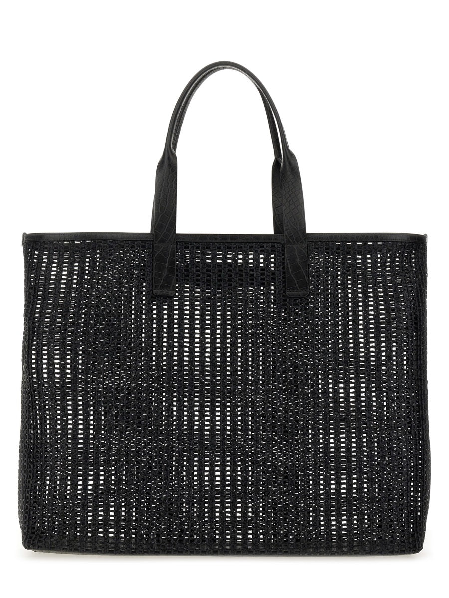 DOLCE & GABBANA Woven Mesh Shopping Handbag